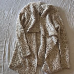Big fuzzy cream cardigan!